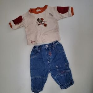 Puppy jeans with matching top